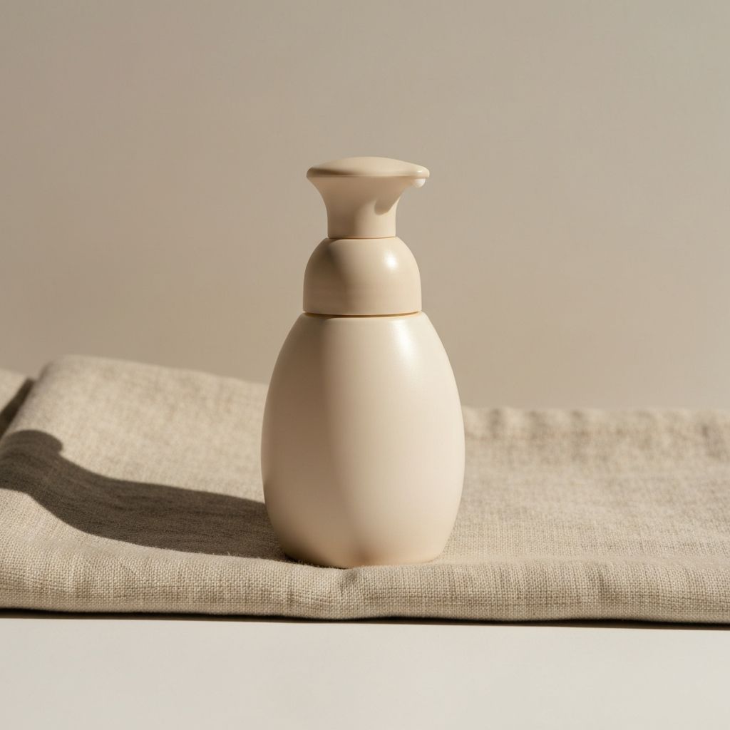 Limpiador facial cremoso en envase minimalista